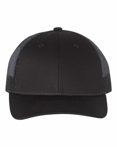 printed Low Profile Trucker Cap in Black
