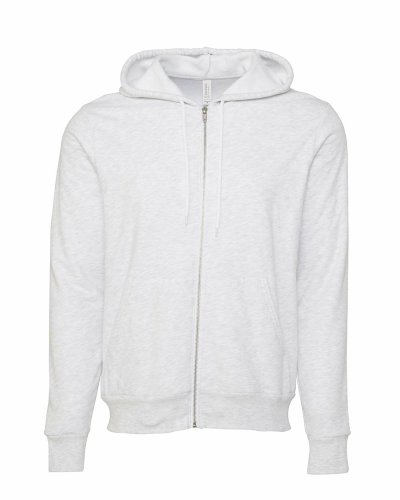 Unisex Full Zip Hooded Sweatshirt in Ash