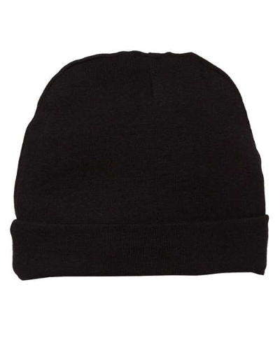 Embroidered Infant Cap in Black