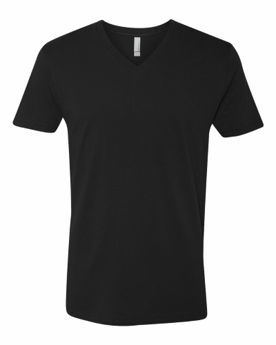 Premium Short Sleeve Fitted V-Neck T-Shirt in Black