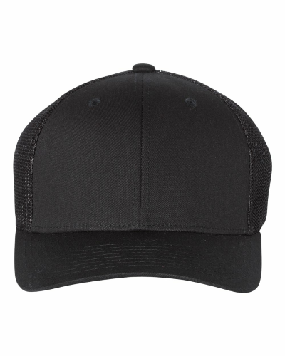 printed Fitted Trucker with R-Flex in Black