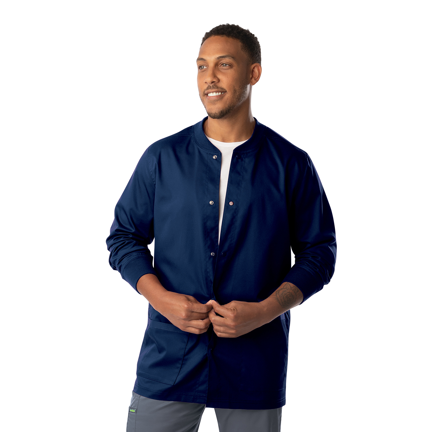 Cherokee men's scrub jacket best sale