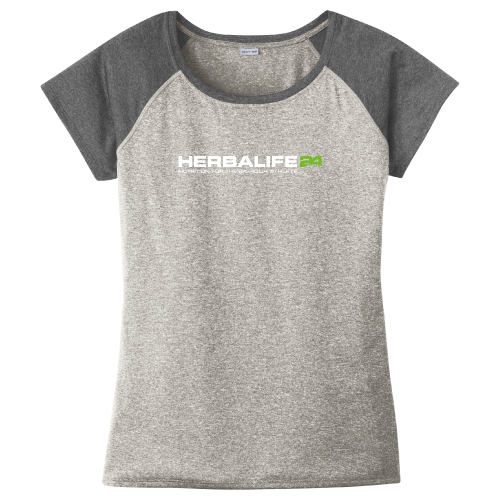Herbalife Nutrition Ladies Heather On Heather Contender Scoop Neck Tee With Horizontal Herbalife 24 Logo Herbalife Employee Retail