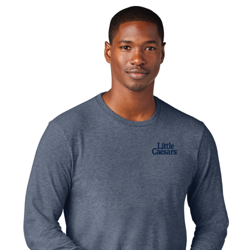 Unisex Circle Caesar Very Important Tee® Long Sleeve Heathered Navy ...