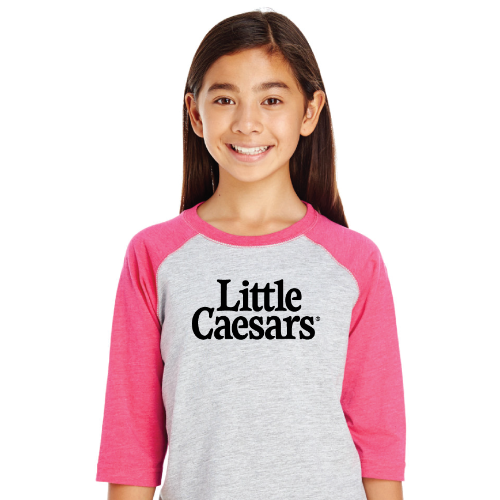 Youth Unisex Little Caesars LAT Three Quarter Sleeve Tee Vintage Hot youth-unisex-little-caesars-lat-three-quarter-sleeve-tee-vintage-hot