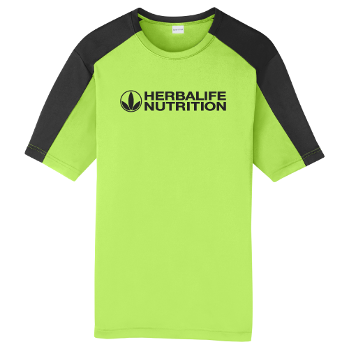 Herbalife Nutrition Mens Posicharge Competitor Sleeve Blocked Tee With One Color Logo Herbalife Employee Retail