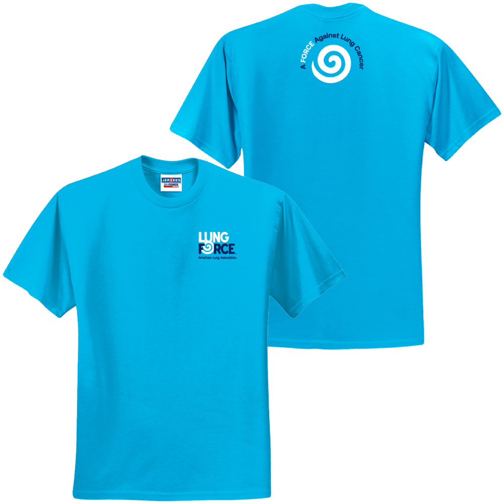 Adult Short Sleeve LUNG FORCE Shirt (186486) California Blue ...