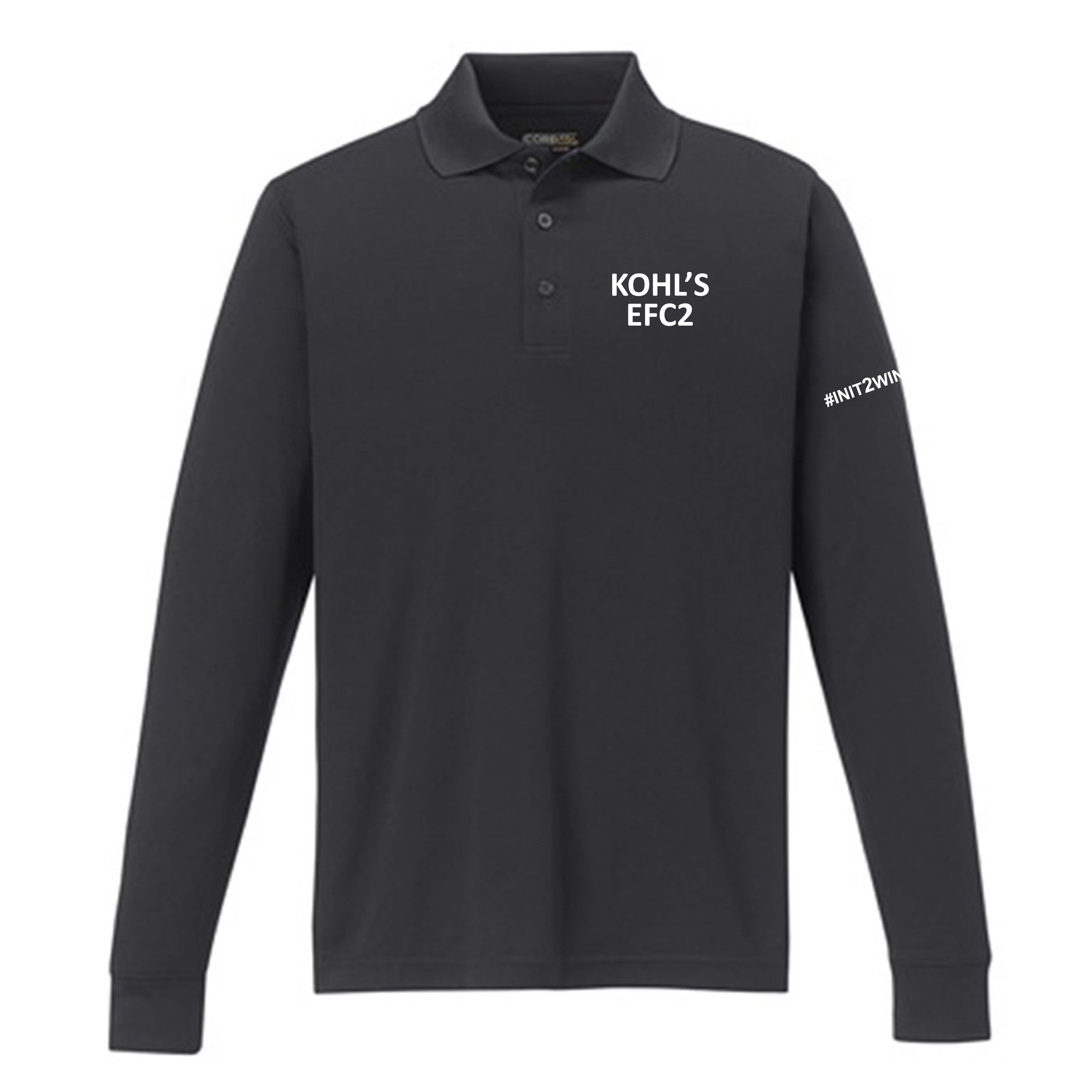 Mens Tall Pinnacle Performance Long Sleeve Pique Polo Block
