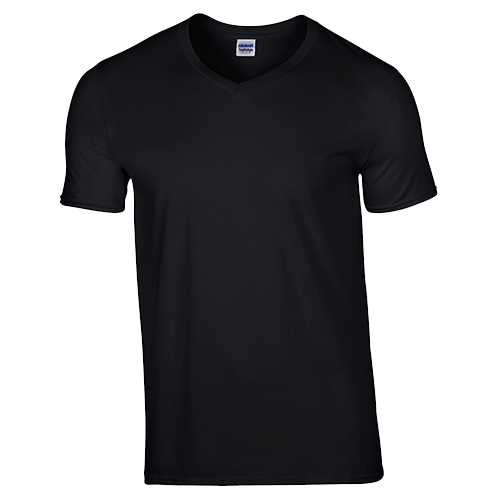 Download Black Gildan 64V00 Soft Style Custom V-Neck T-Shirts by ...