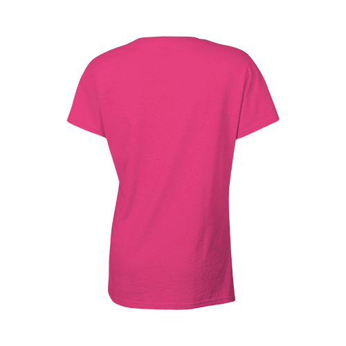 Cyber Pink Fruit of the Loom L39VR Ladies' Heavy Cotton HD V-Neck T ...