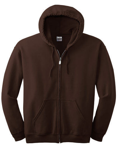 Dark Chocolate Gildan Heavy Blend Full-Zip Hooded Sweatshirt by Gildan ...
