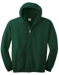 Forest Green 4- Fill Zip Gildan Heavy Blend Full-Zip Hooded Sweatshirt
