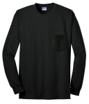 Ultra Cotton 100% Cotton Long Sleeve T-Shirt with Pocket