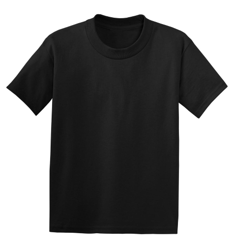 Hanes Youth ComfortSoft Cotton T-Shirt – 5.2 Oz, Black, Medium - View #4
