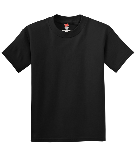 Hanes Youth Tagless 100% Cotton T-Shirt in Black