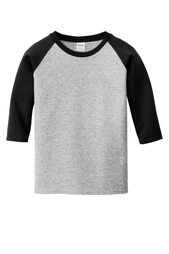 Gildan ® Heavy Cotton ™ Youth 3/4-Sleeve Raglan T-Shir in Sport Grey Blk