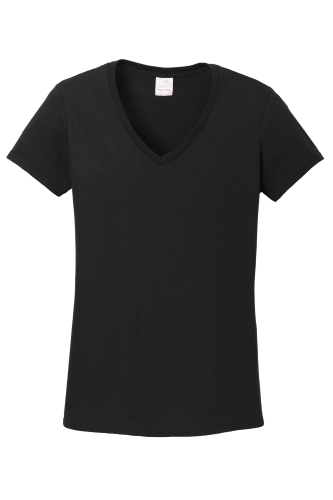 Gildan Ladies Heavy Cotton 100% Cotton V-Neck T-Shirt in Black
