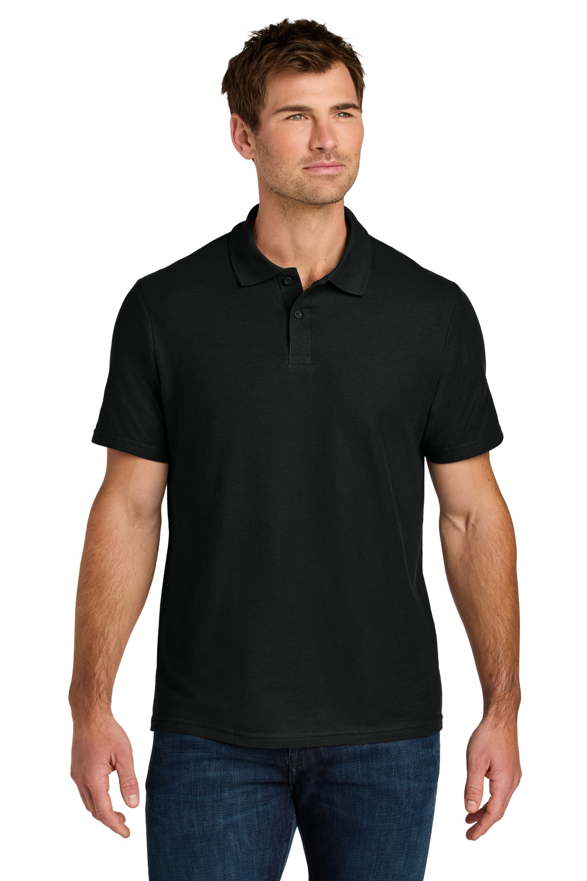 ★★ ★★ Men's Relaxed Fit Textured Pique Logo S Men's Regular Fit Paris Stretch Piqué Polo - Polo Shirts