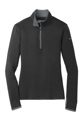 Nike Golf Ladies Dri-FIT Stretch 1/2-Zip Cover-Up in Black Dk Grey
