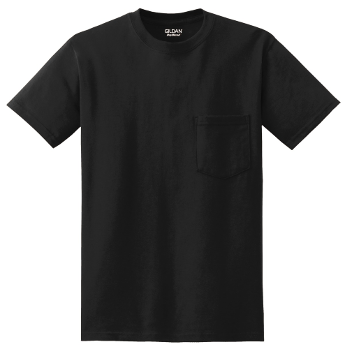 Gildan DryBlend 50 Cotton/50 DryBlend Poly Pocket T-Shirt in Black