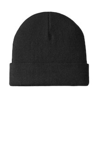 Embroidered Port Authority ® Knit Cuff Beanie in Black