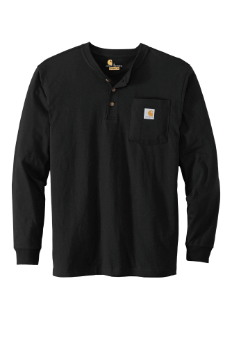 Carhartt Long Sleeve Henley T-Shirt CTK128 in Black