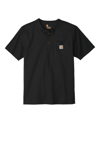 Carhartt Short Sleeve Henley T-Shirt CTK84 in Black