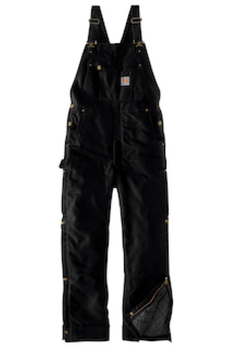 Carhartt Short Firm Duck Insulated Bib Overalls CTS104393 Black