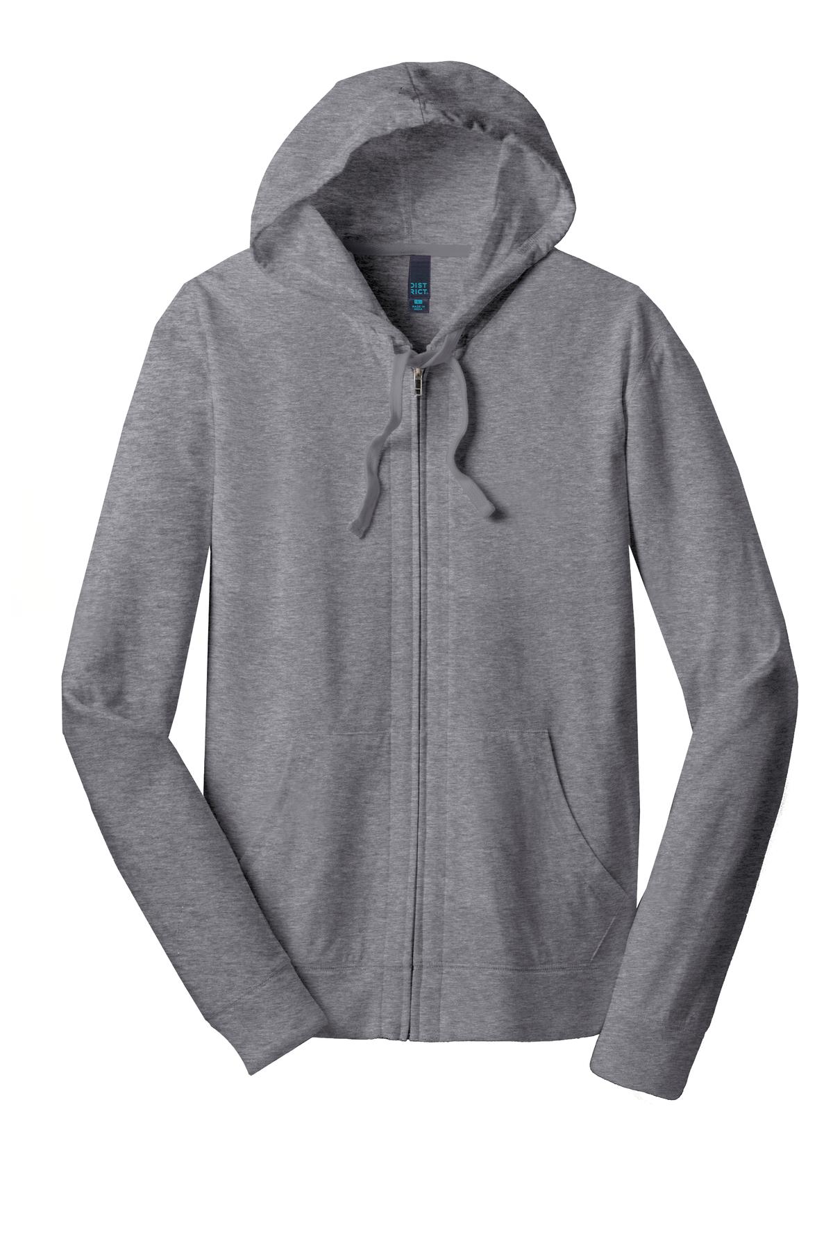 Lightweight jersey zip hoodie top