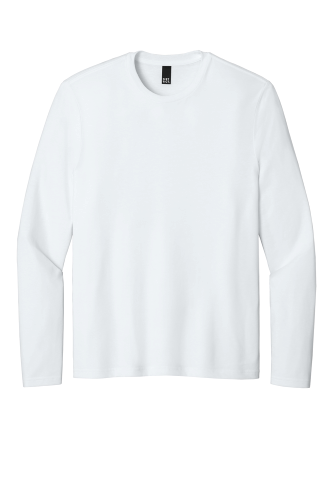 District Perfect Weight CVC Long Sleeve Tee DT185 in BrtWhite