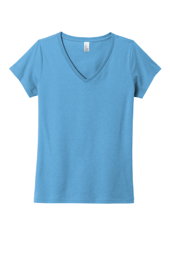 District Women's The Concert Tee V-Neck DT5002 in AquaticBl