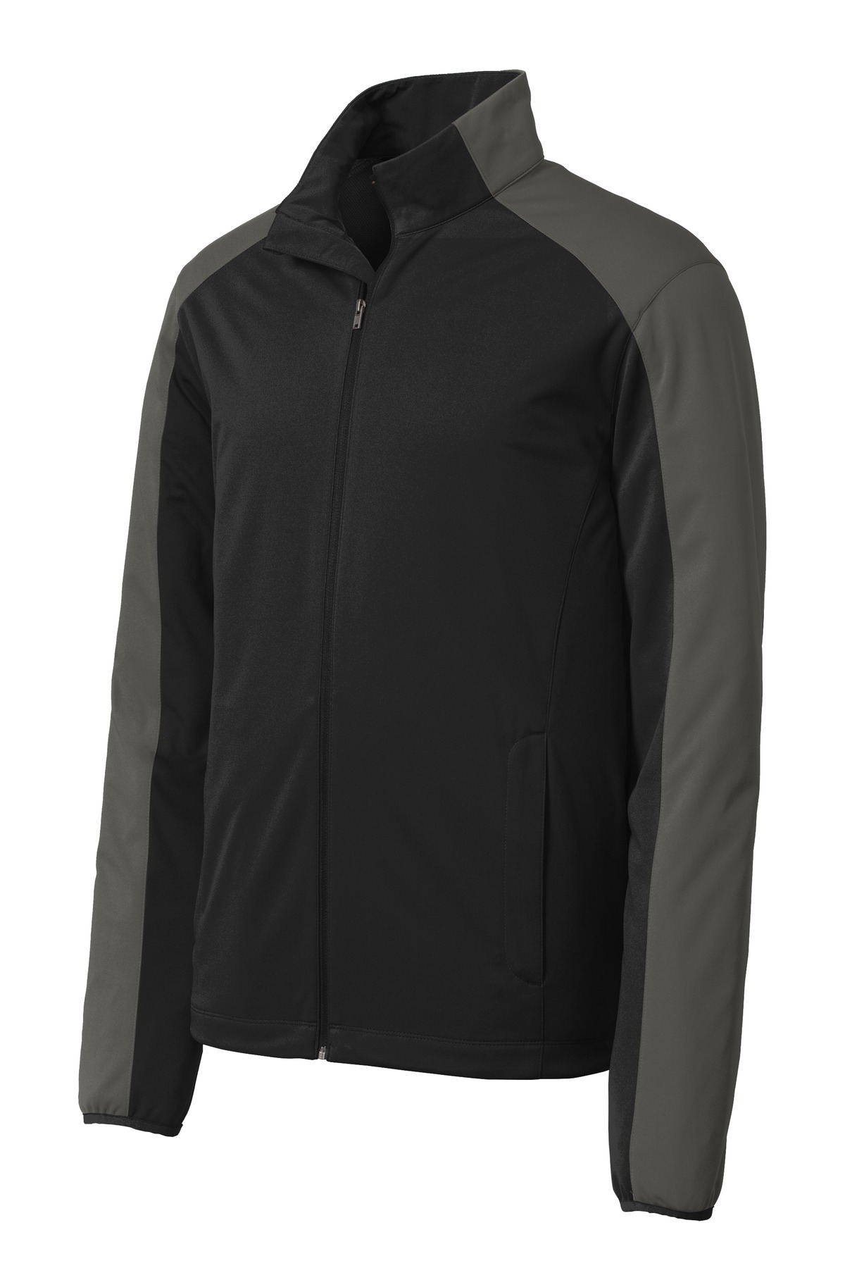 Port Authority Active Colorblock Soft Shell Jacket Dp Black Gy St ...