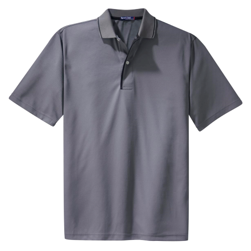Steel Black Sport-Tek Dri-Mesh Polo with Tipped Collar and Piping by ...