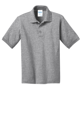 Port & Company Youth 5.5-Ounce Jersey Knit Polo in Athletic Hthr