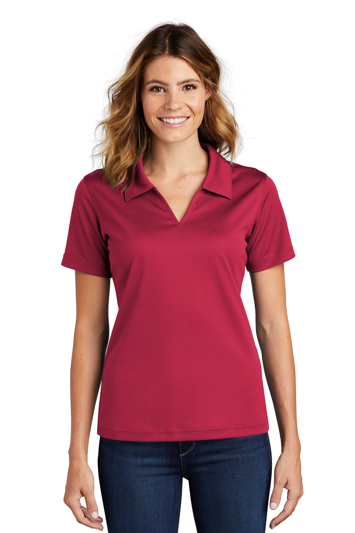 Sport Tek Ladies Dri Mesh V Neck Polo Swagger