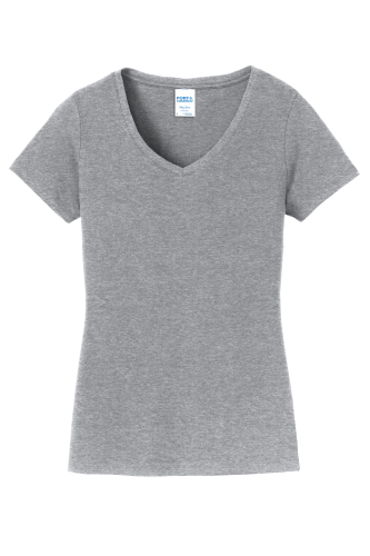 Port & Company Ladies Fan Favorite V-Neck Tee in Athletic Hthr