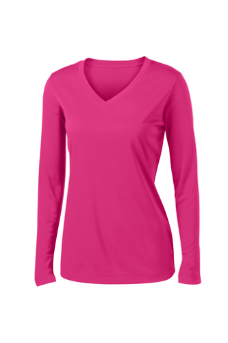★ILLIGO★ 129 V-neck Jersey Long Sleeve Pink Unisex Hi-Viz Pink Gateway Long Sleeve Baselayer - JLAthletics