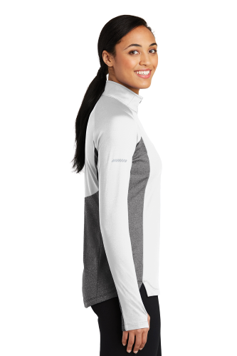 Sport-Tek Ladies Sport-Wick Stretch Contrast 1/2-Zip Pullover