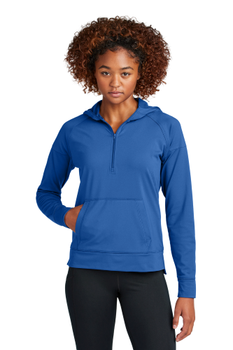 Sport-Tek Ladies Sport-Wick Stretch 1/2-Zip Hoodie LST856