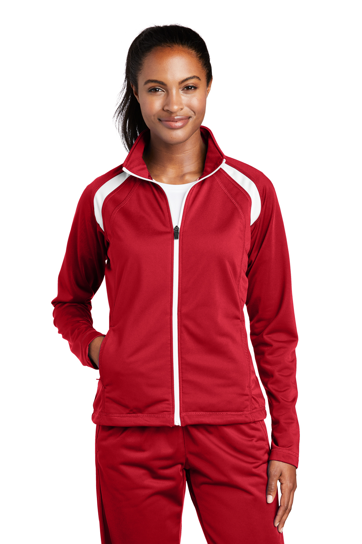 Sport tek tricot track deals jacket
