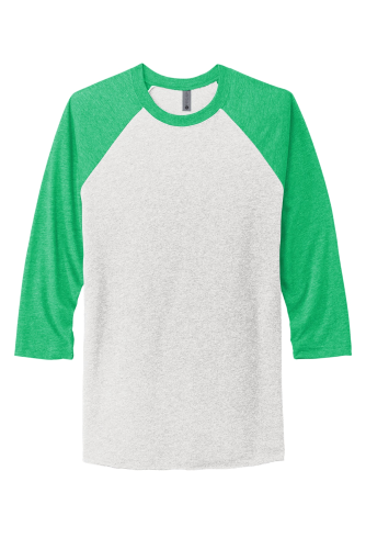 Next Level  Unisex Tri-Blend 3/4-Sleeve Raglan Tee in Envy HtrWt