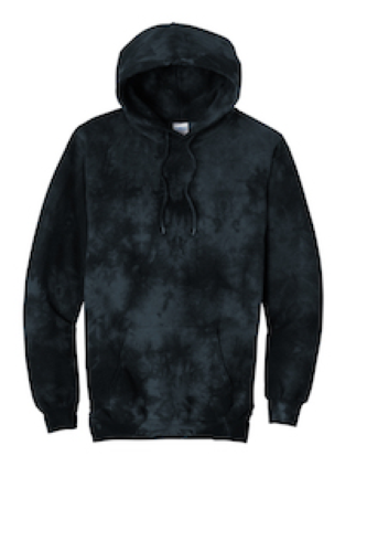 Port & Company Crystal Tie-Dye Pullover Hoodie PC144 in Black