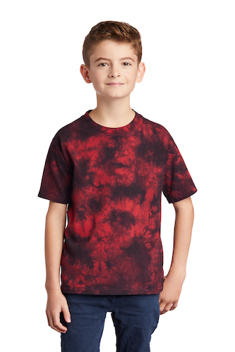 Port & Company Youth Crystal Tie-Dye Tee PC145Y in Black Red