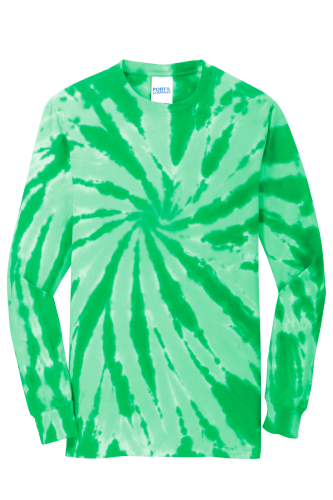 Port & Company Essential Tie-Dye Long Sleeve Tee in Kelly