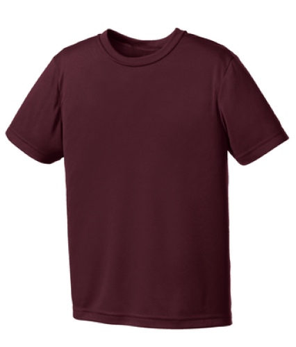 Port & Company Youth Essential Performance Tee in Ath Maroon