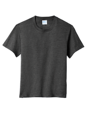 Port & Company Youth Fan Favorite Blend Tee in Black Hthr