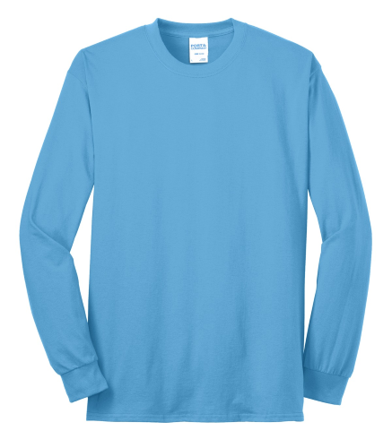 Men's Tall Long Sleeve 50/50 Cotton/Poly T-Shirt