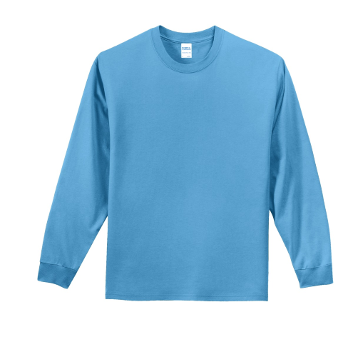 Port & Company Long Sleeve Essential T-Shirt in Aquatic Blue