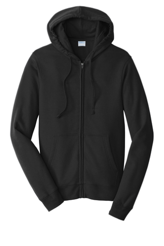 Jet Black Port & Company Fan Favorite Fleece Full-Zip Hooded Sweatshirt ...