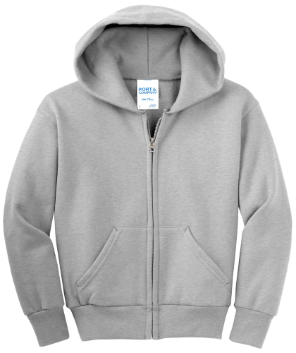 Port & Company Youth Full-Zip Hooded Sweatshirt